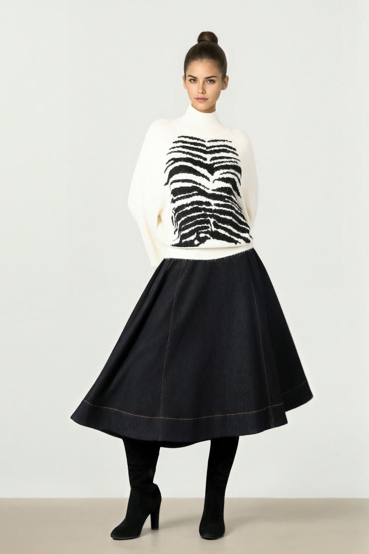 Dark Blue Denim Skirt
