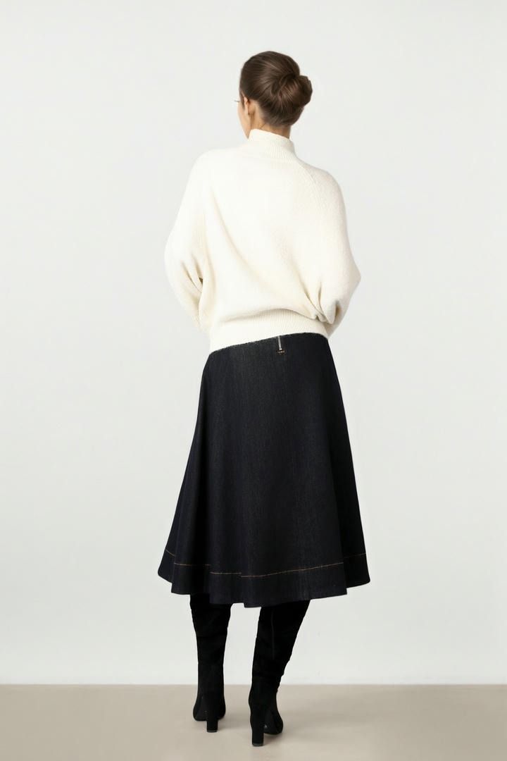 Dark Blue Denim Skirt