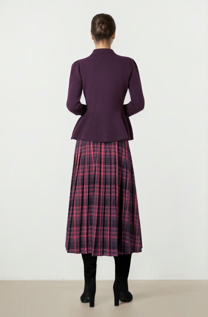 Dark Purple Button Knit
