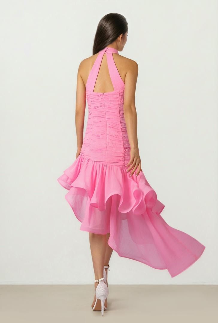 Asymmetric Ruffle Dress
