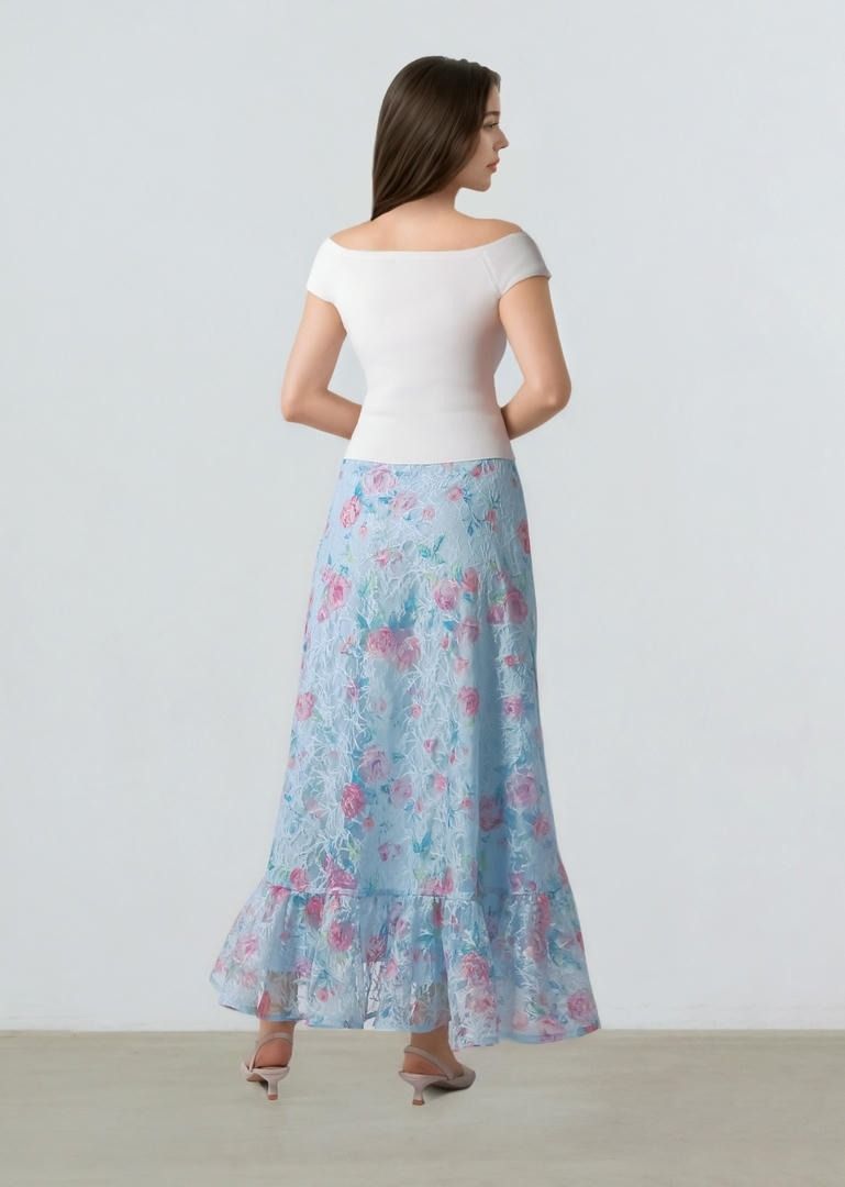 Ruffled Floral Skirt
