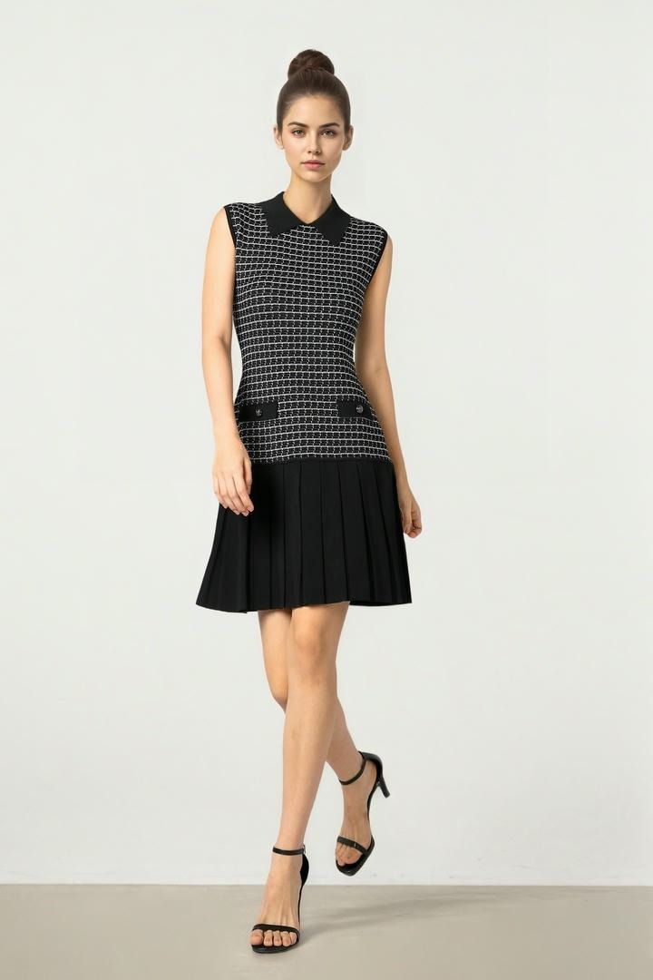 Black Knit Mini Dress