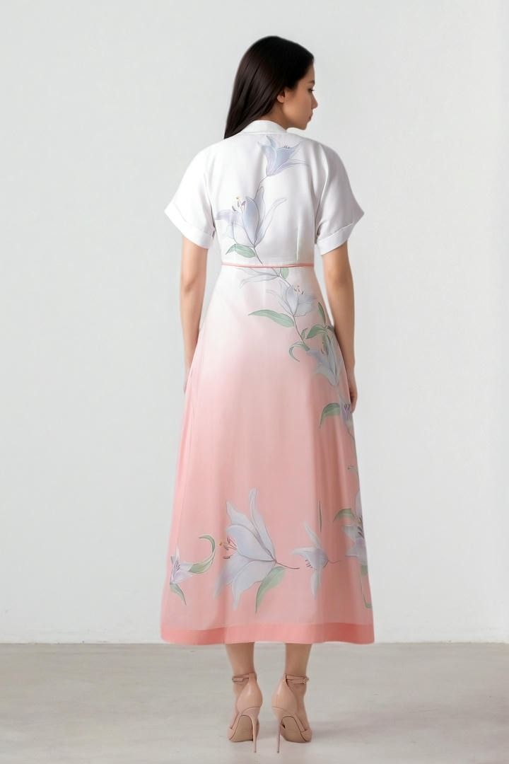 gradient wrap front Dress