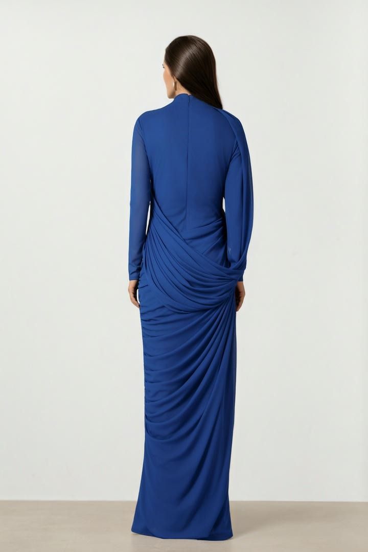 Draped Mesh Dress