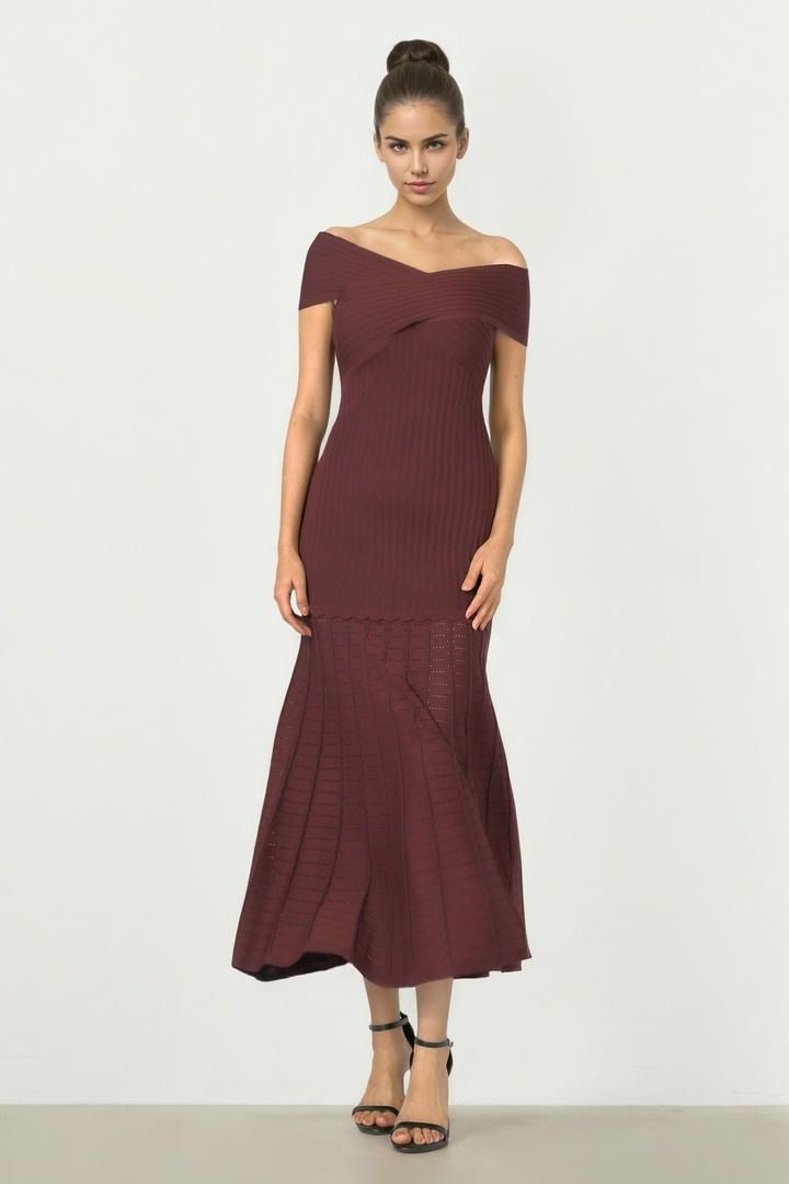 Off-Shoulder Knit Dress