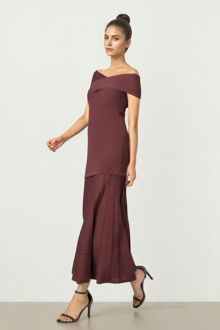 Off-Shoulder Knit Dress