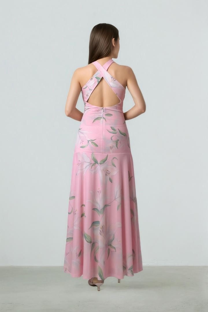 Ruched Printed Dress