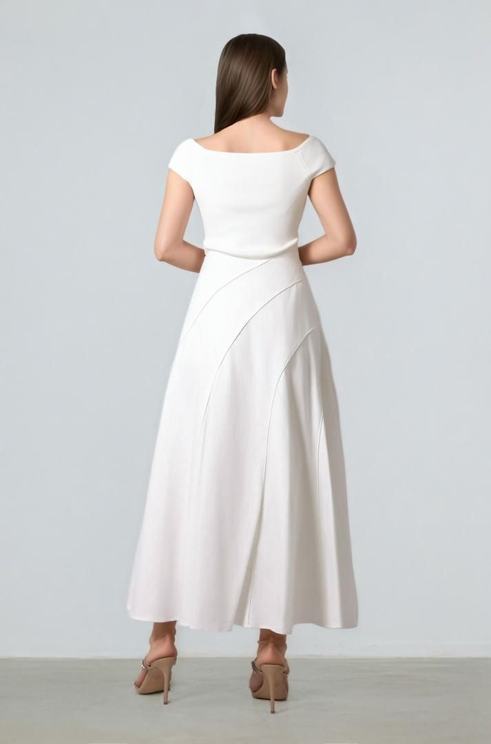 Slanted Cut Maxi Skirt