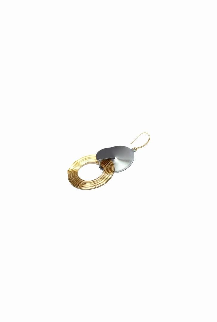 gold and silver tones earrings
