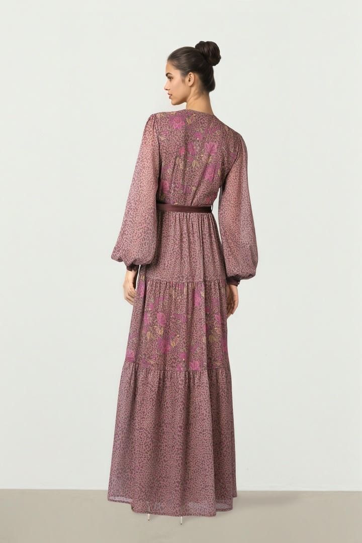 Embroidered Wrap Dress
