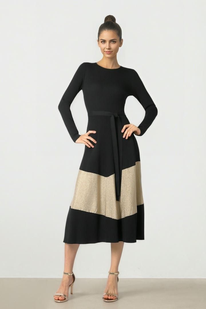Contrast Insert Dress