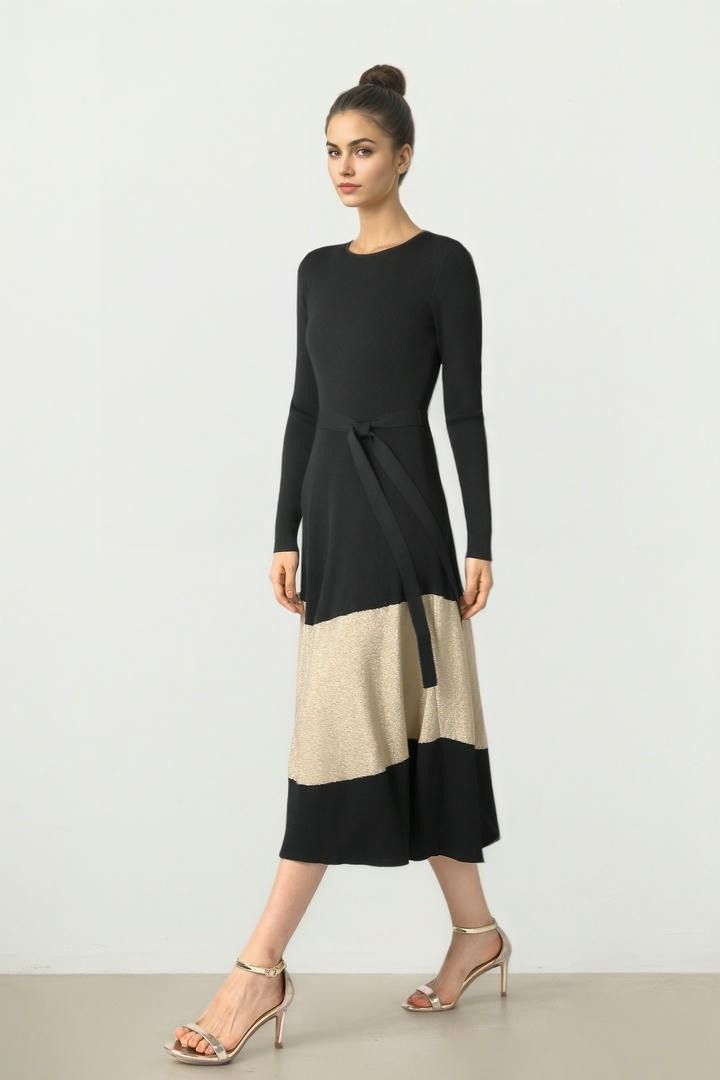 Contrast Insert Dress
