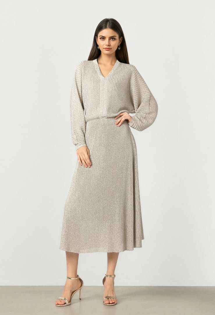 Shimmer V-Neck Dress