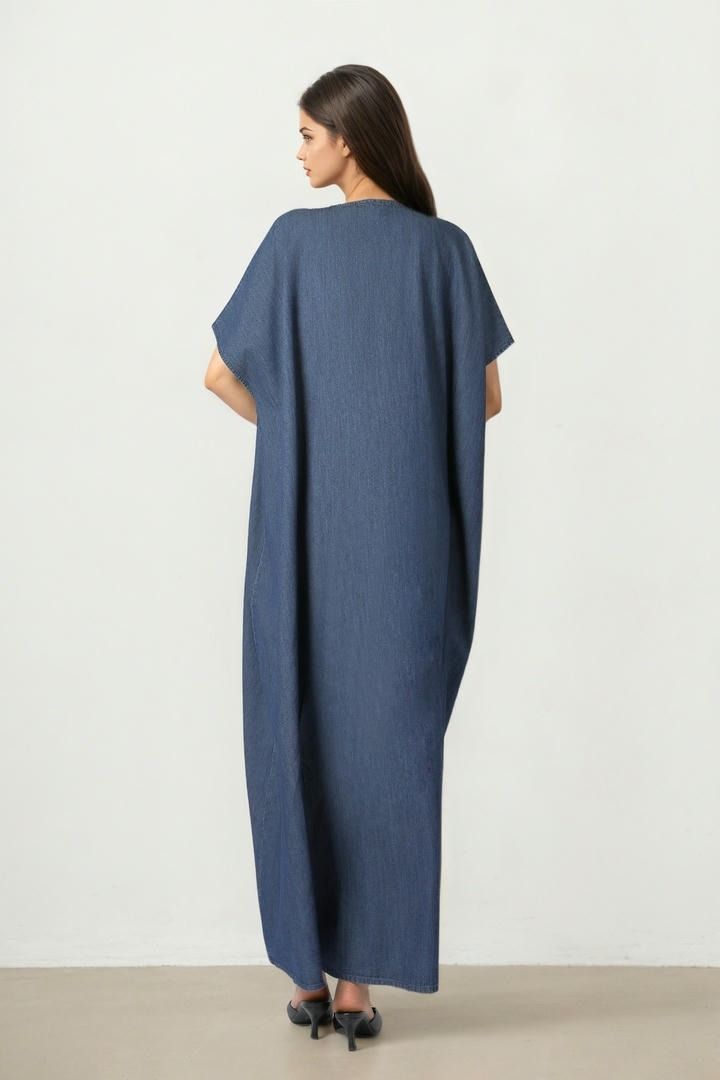 Beaded Denim Kaftan