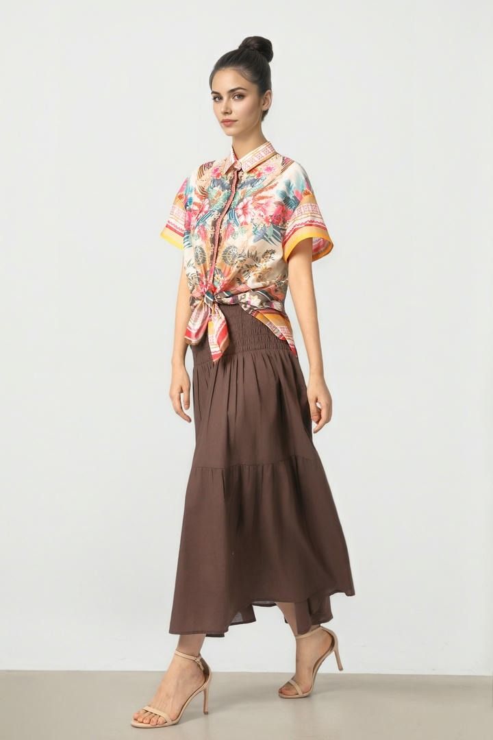 Smocked Waist Skirt