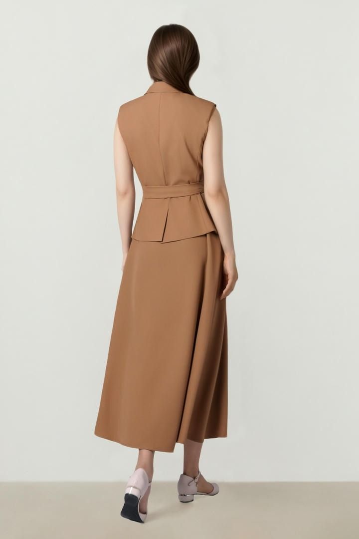 Sleeveless Wrap Crepe Dress