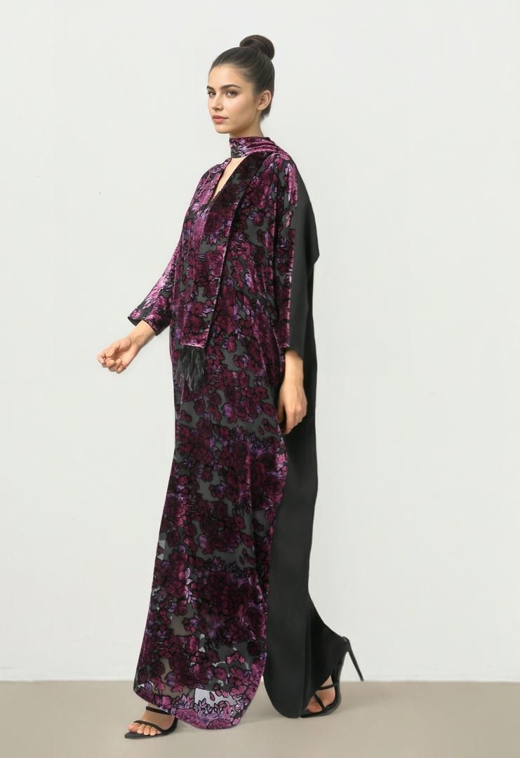 Printed Devore Kaftan