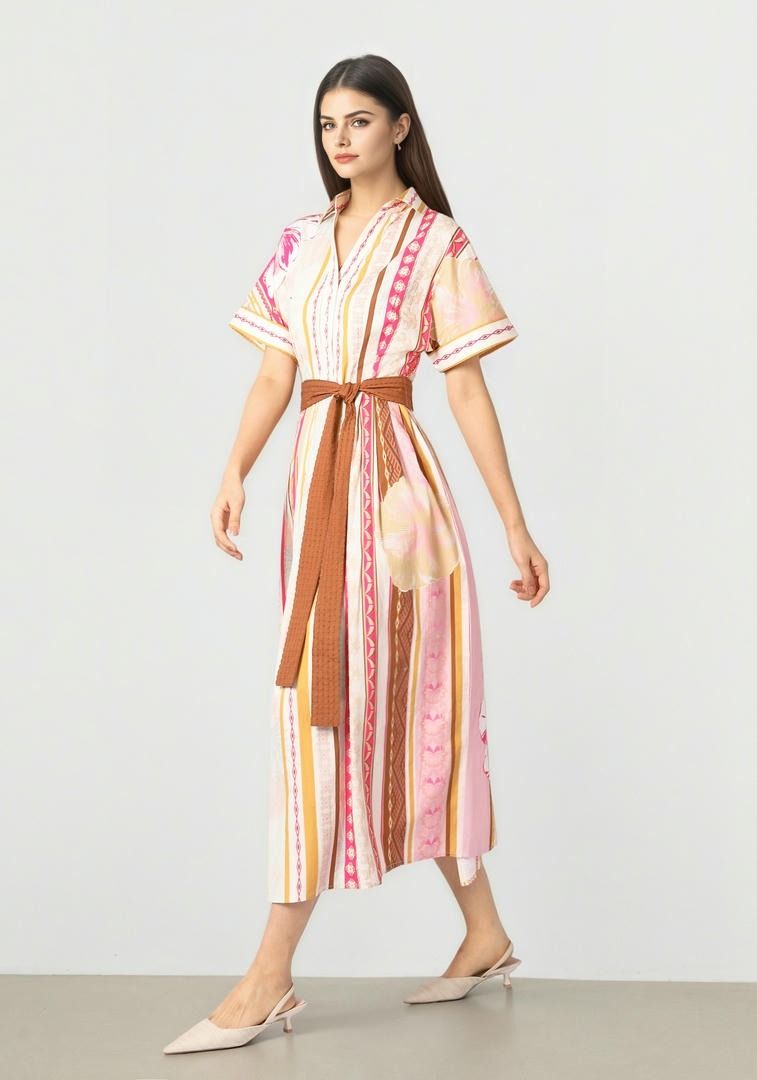 Printed Collar Dress