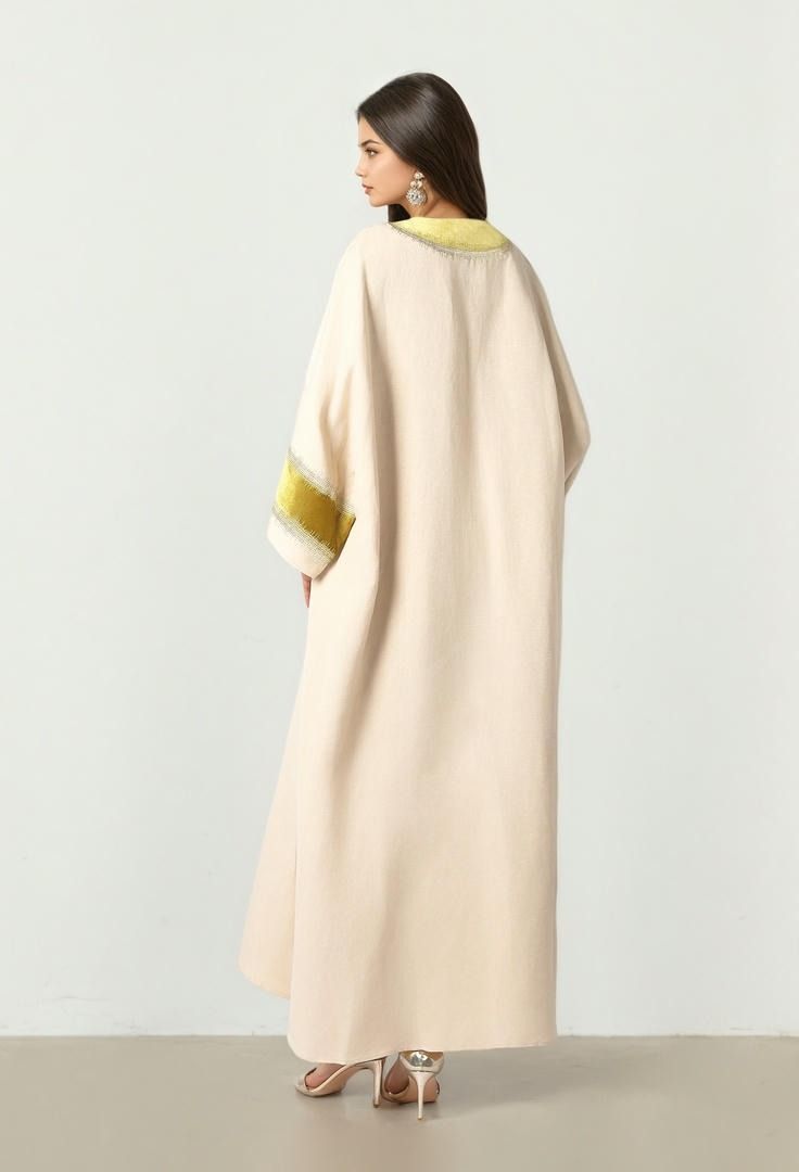 Beige Linen Kaftan