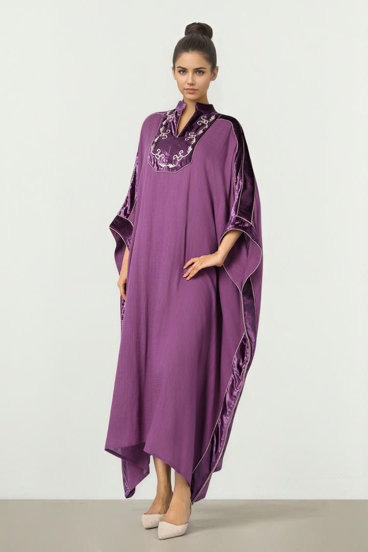 Embroidered Purple Kaftan