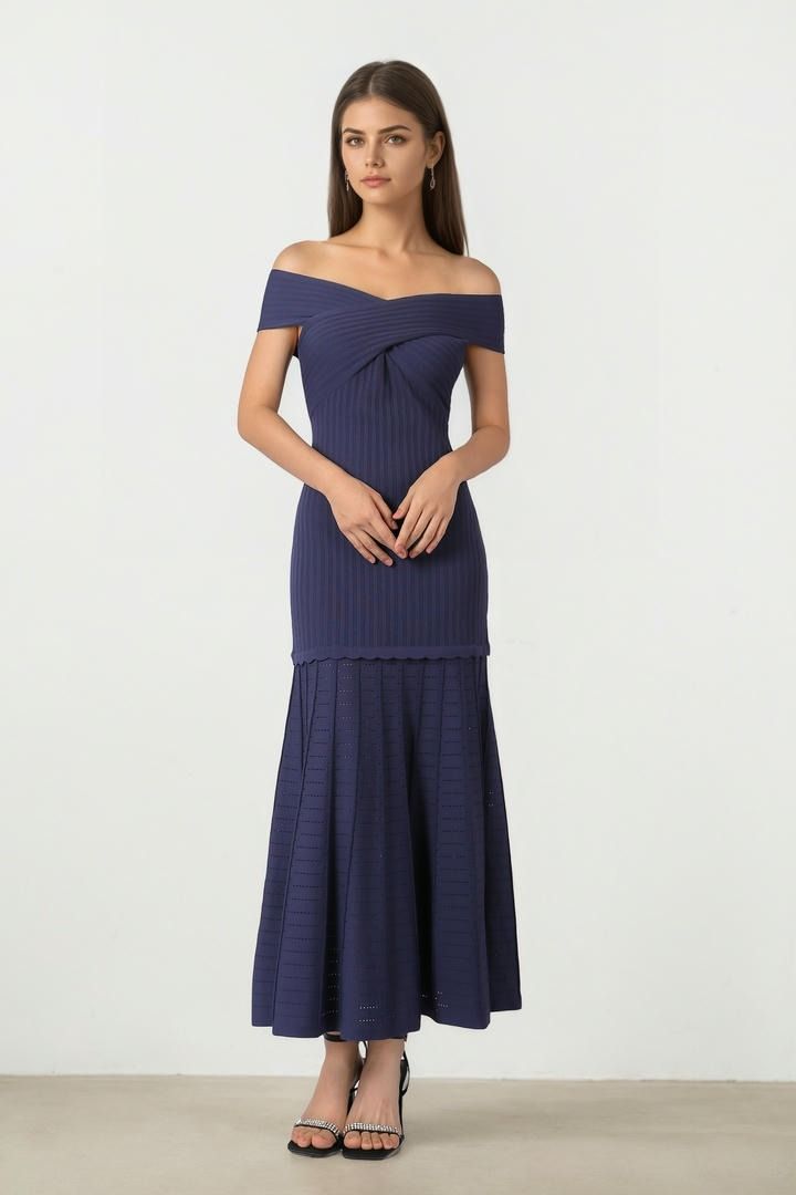 Off-Shoulder Knit Dress