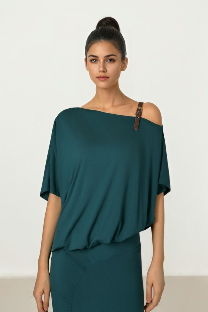 Draped Jersey Blouse