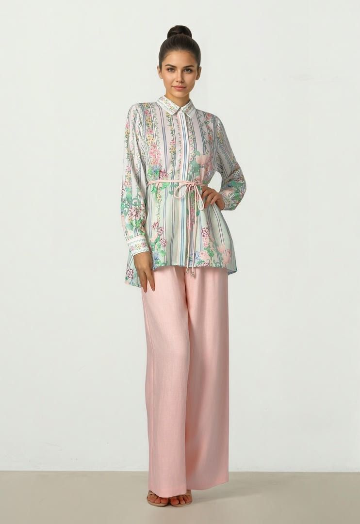 Asymmetric Printed Shirt