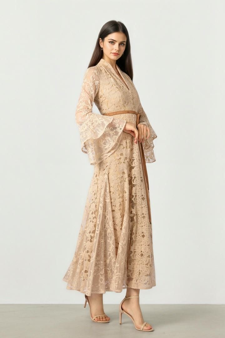Sand Lace Dress