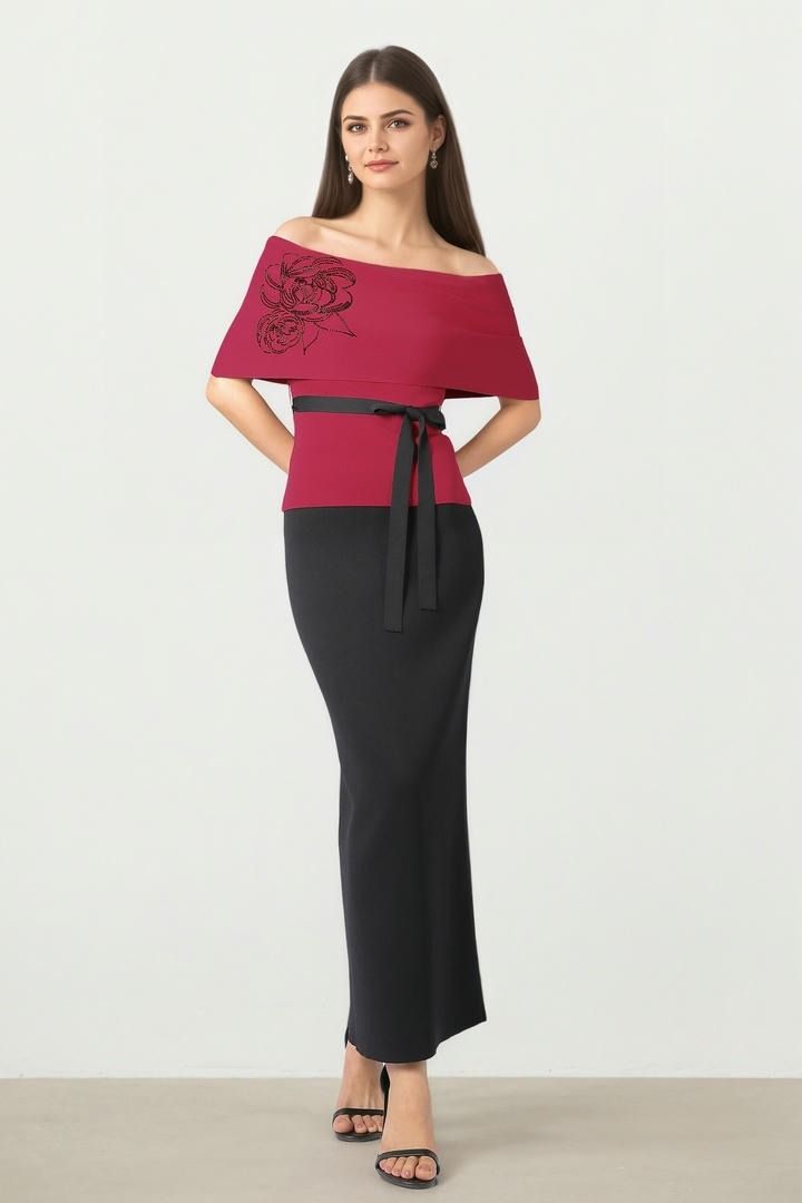 OFF SHOULDER BELTED TOP