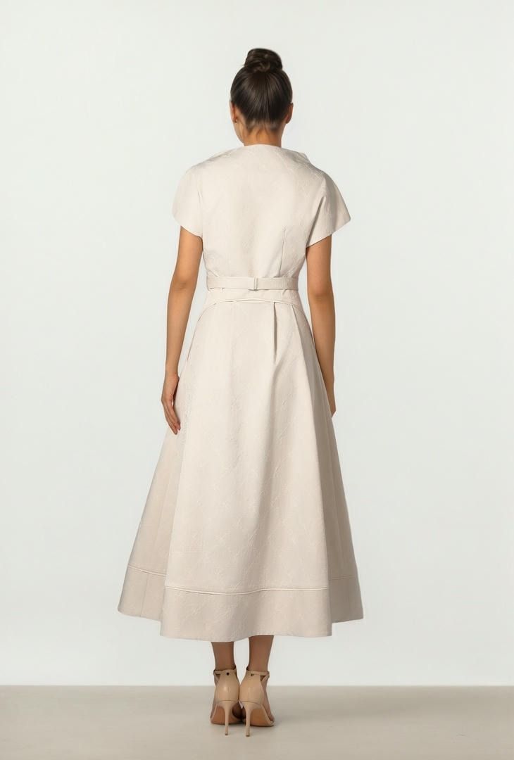 Embroidered A-Line Midi