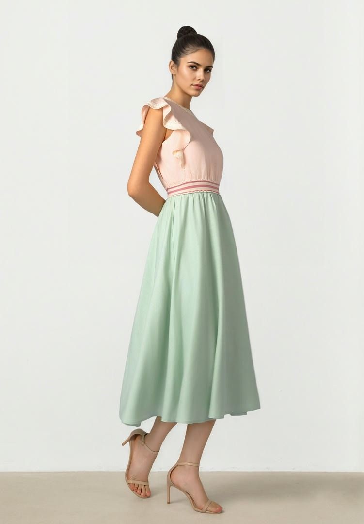 Two Tone Linen Dress