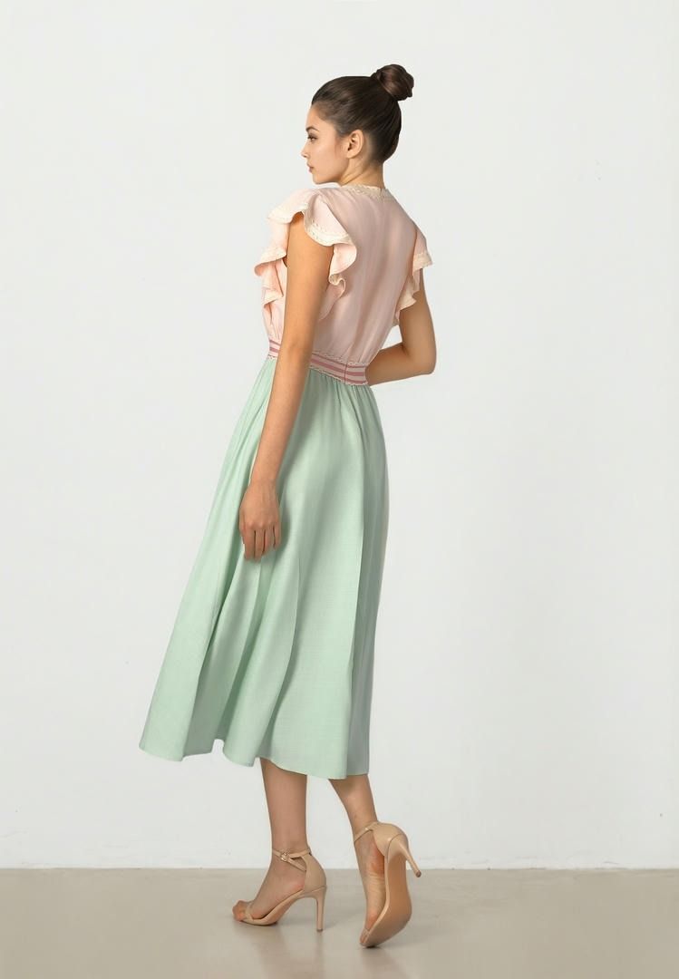 Two Tone Linen Dress