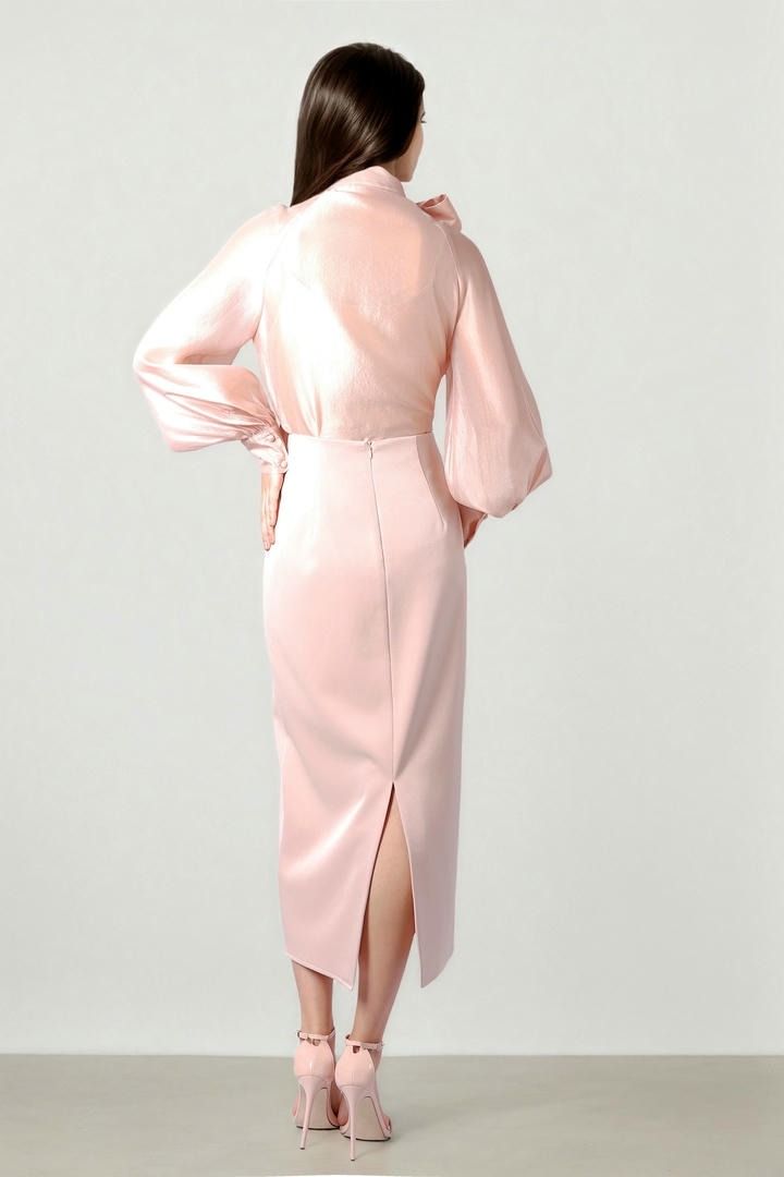 Organza Tie Collar Blouse
