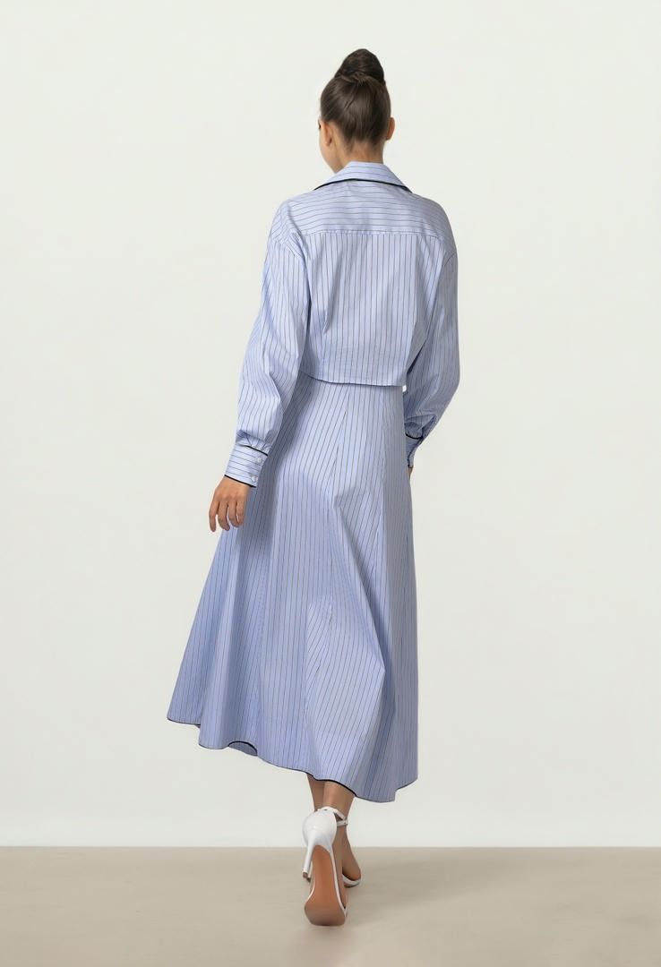 Striped Poplin Skirt
