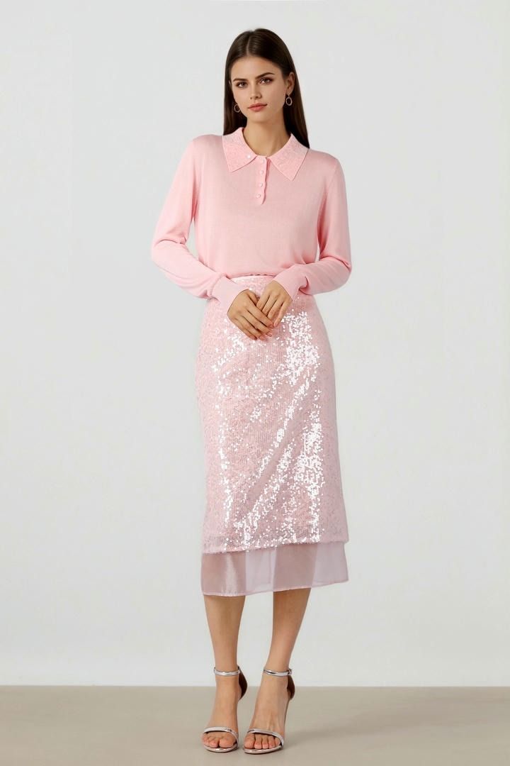 SEQUIN EMBELLISHED KNITTED TOP