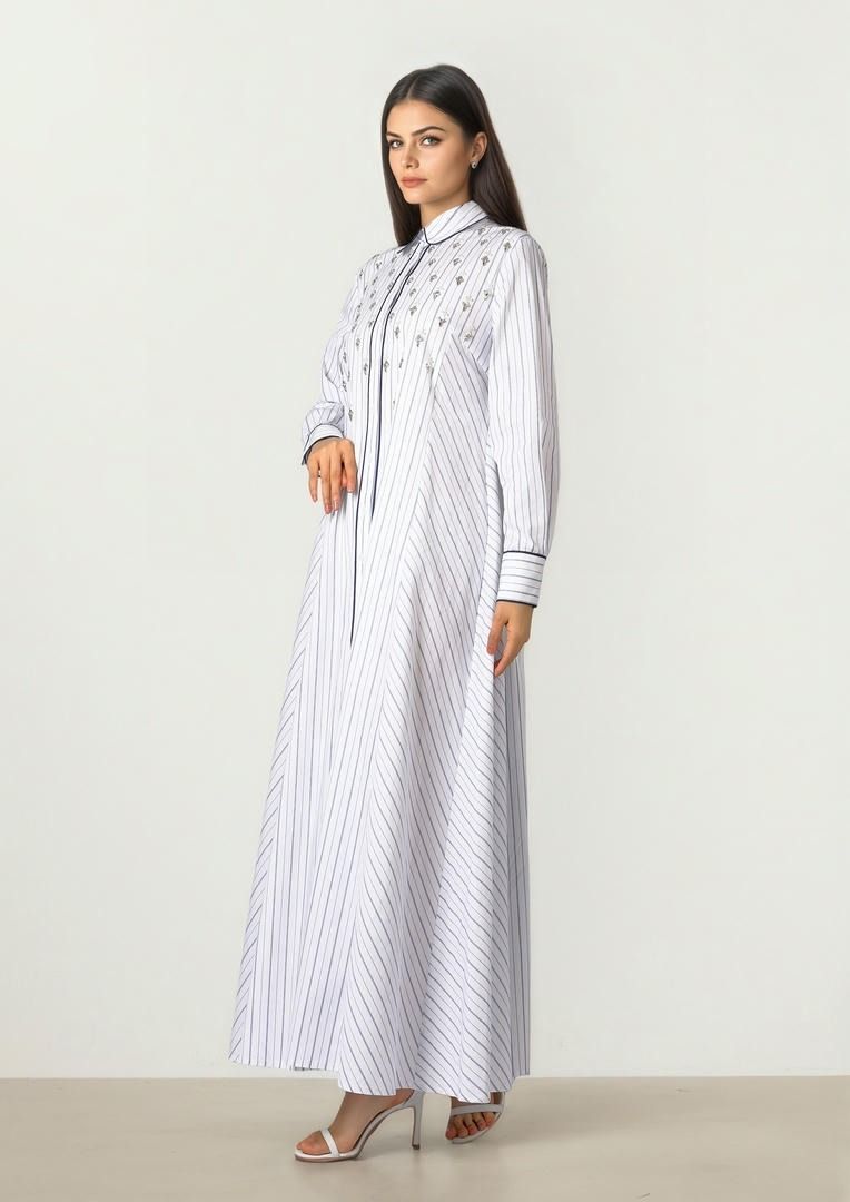 Striped Cotton Kaftan