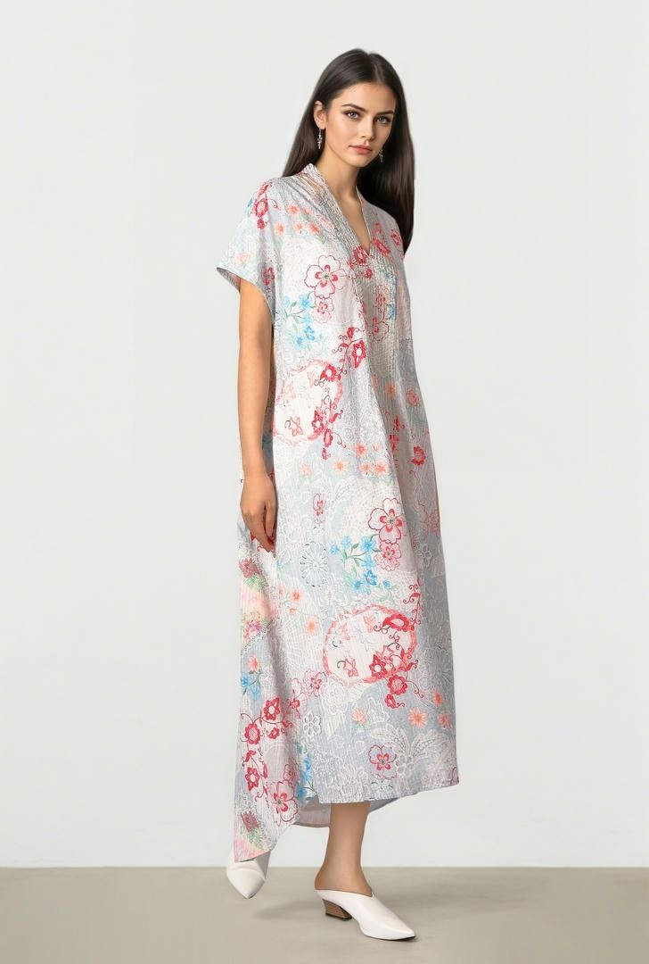 Floral Cotton Kaftan