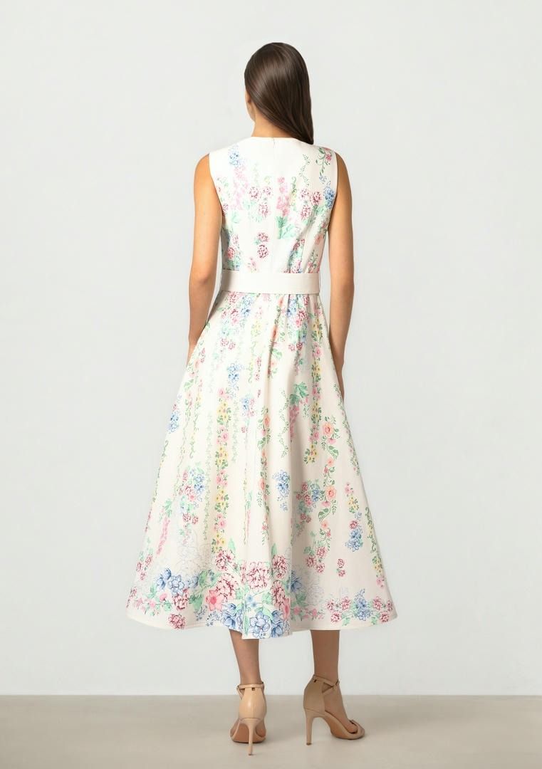 Garden Print Midi Dress