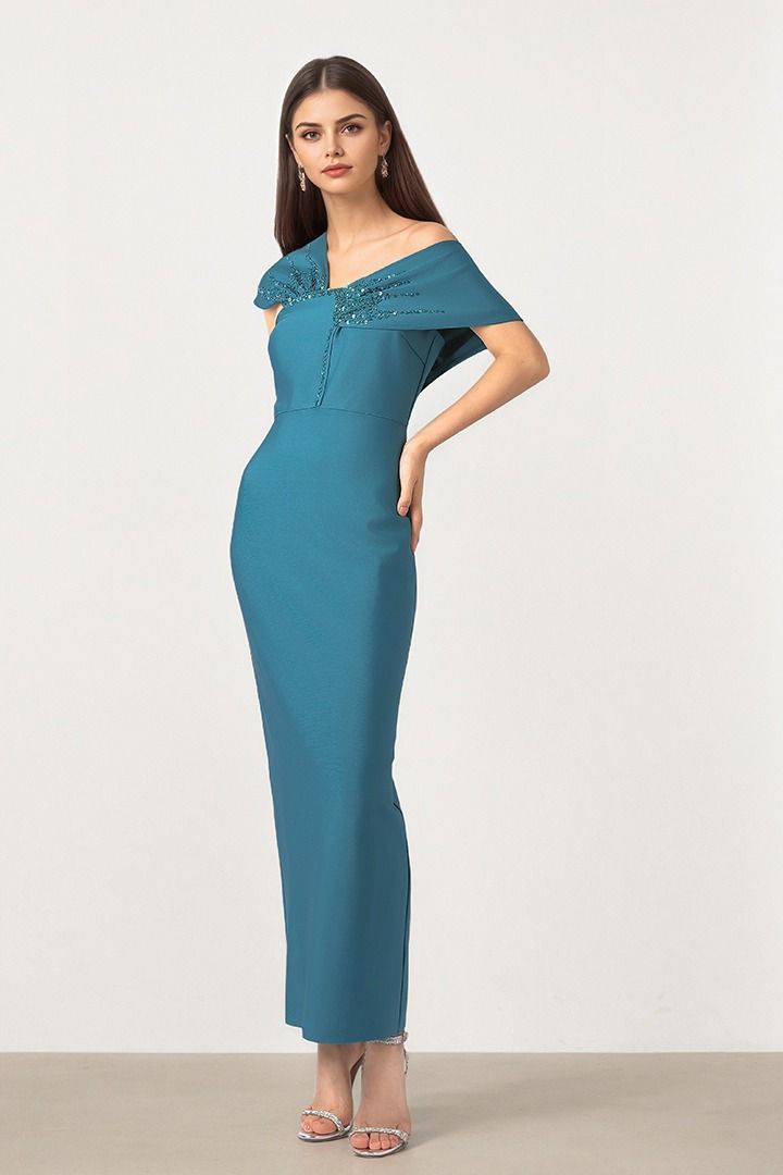 Teal Elegance Knit Dress