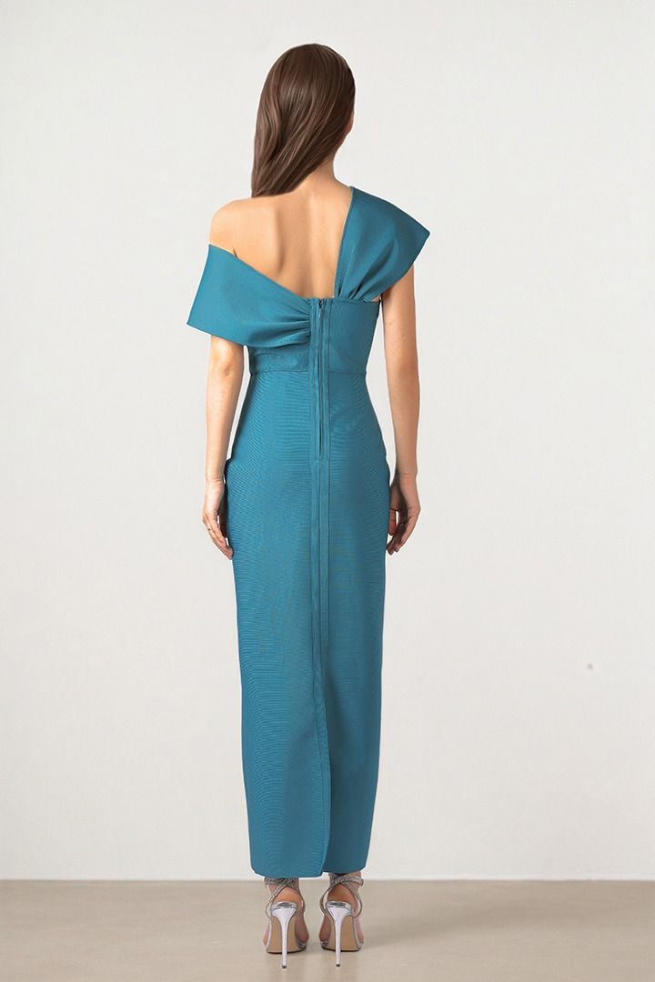 Teal Elegance Knit Dress