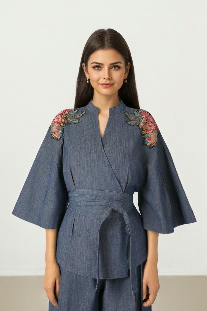 Wrap Denim Jacket