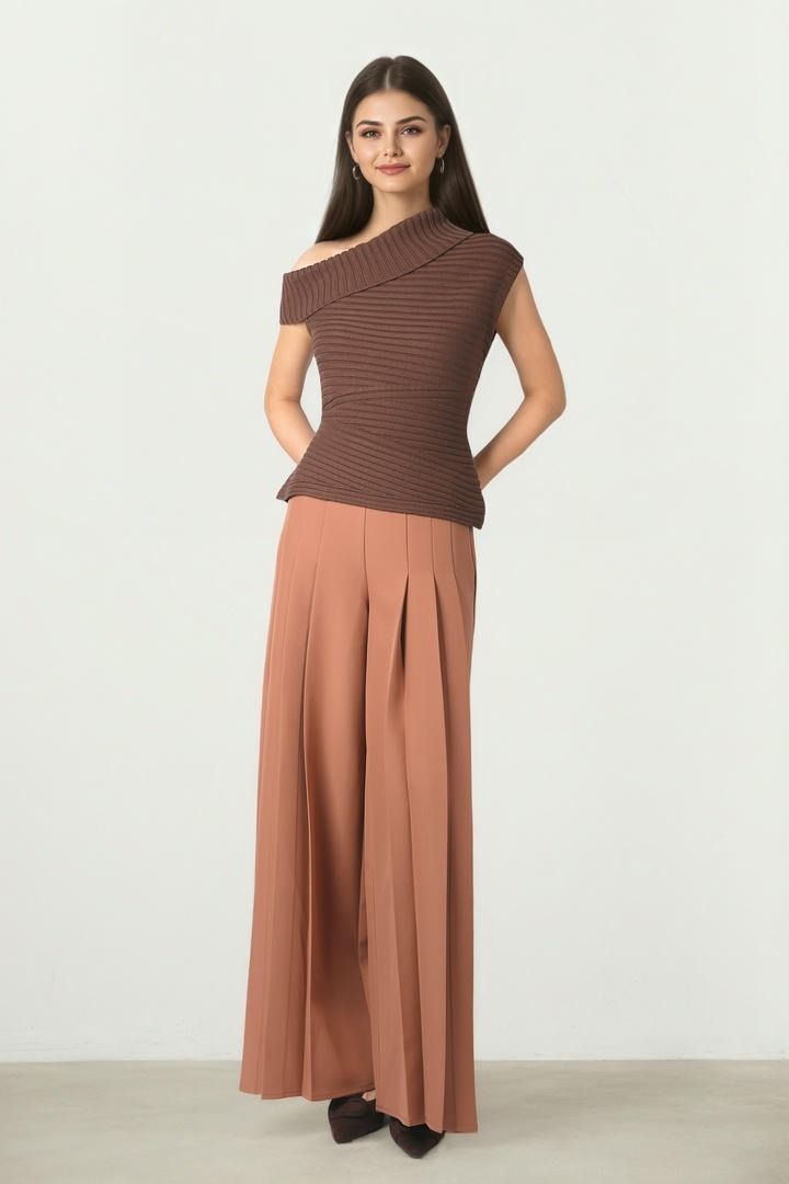 SINGLE SHOULDER RIBBED TOP
