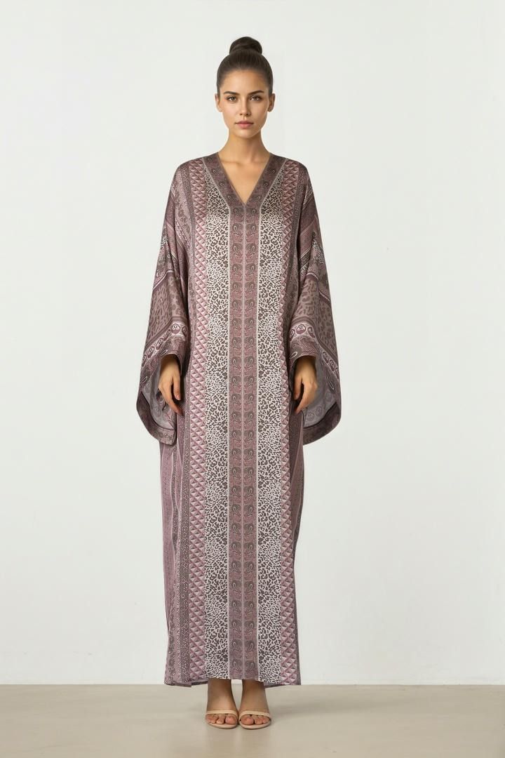 Purple Satin Kaftan
