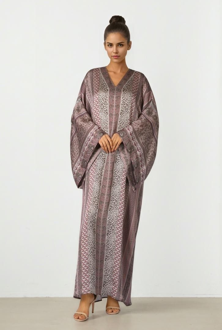 Purple Satin Kaftan
