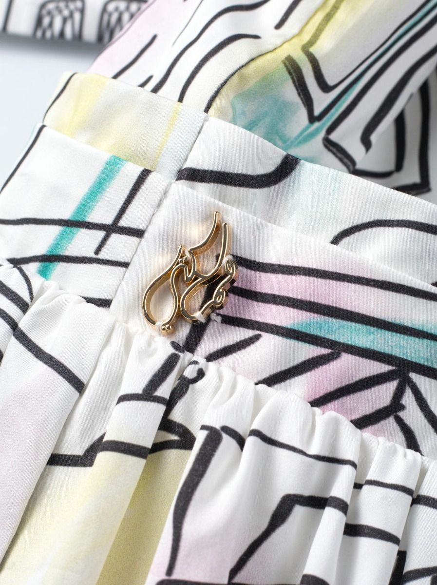 Playful Prints Midi Dress-Girls
