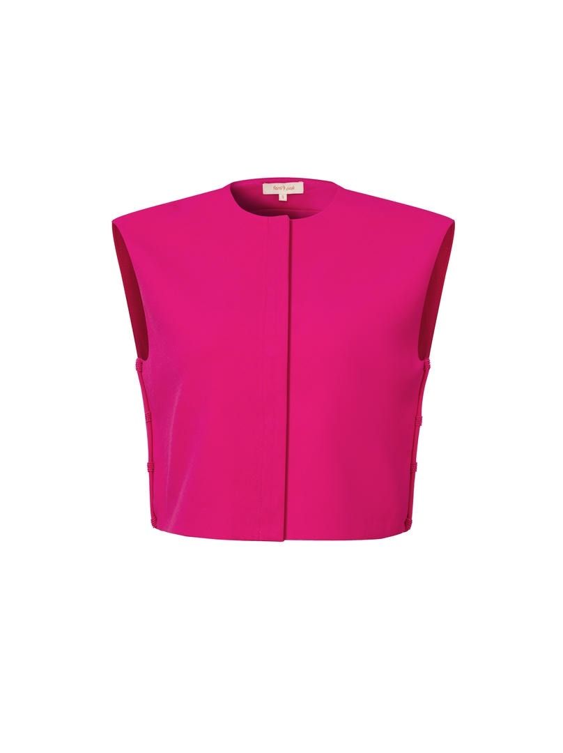 FUSCHIA ROUNDED NECKLINE VEST