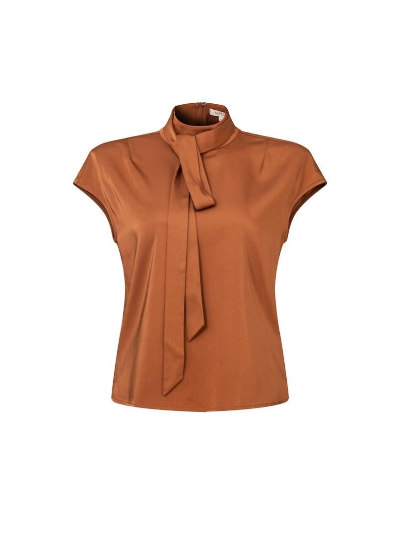 Satin Tie-Neck Blouse