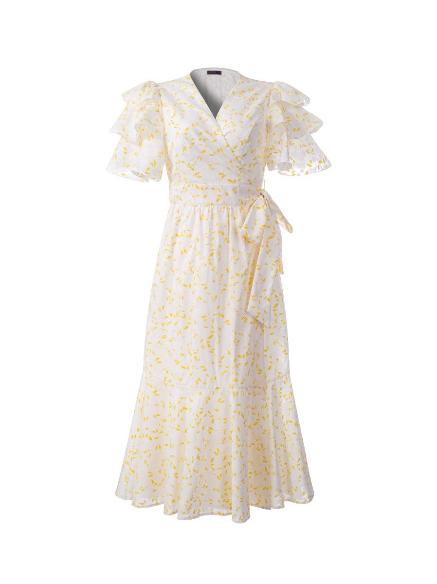 Ruffled sleeve dress