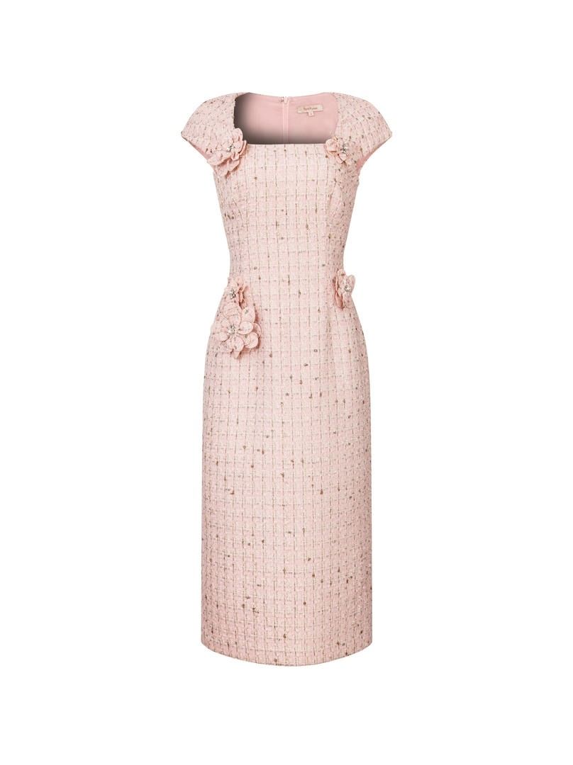TWEED MIDI DRESS