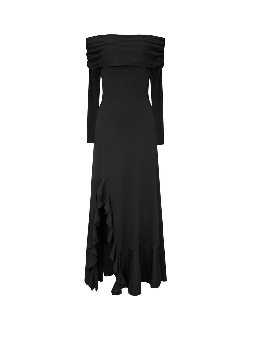 BLACK OFF SHOULDER DRESS